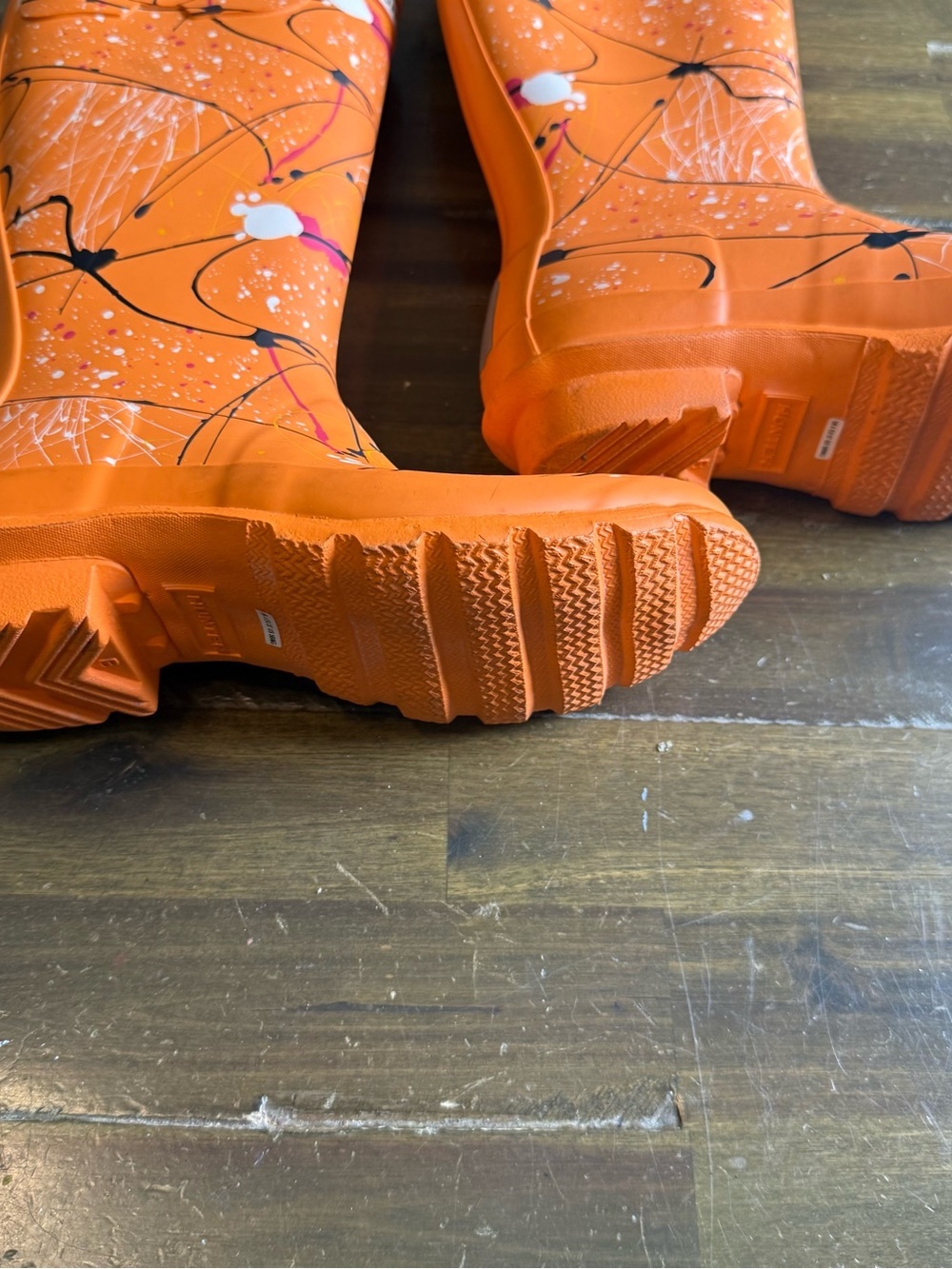 Hunter Paint Splatter Rain Boots - Orange - Picture 7 of 11
